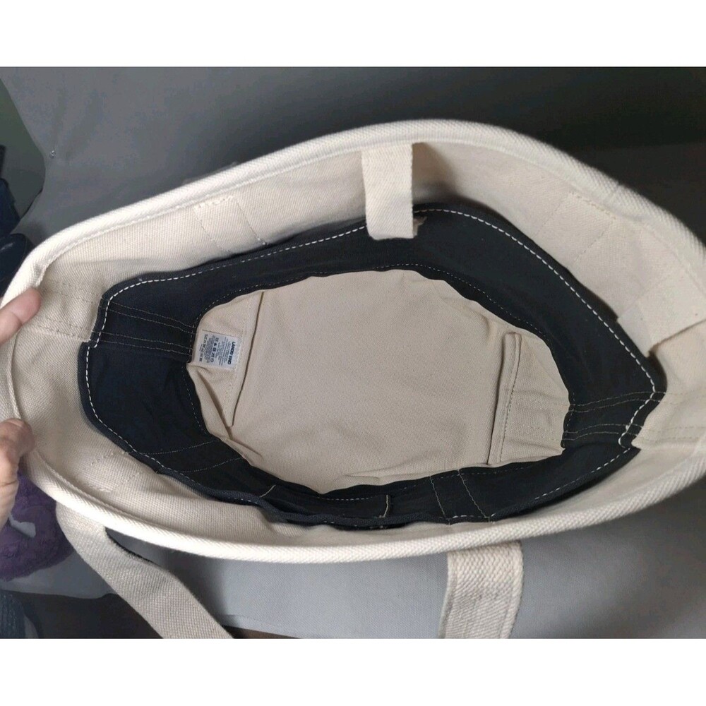 Lands End Medium 5 Pocket Open Top Canvas Tote Bag Black 17"Wx6"Dx13.5"H - Picture 6 of 8
